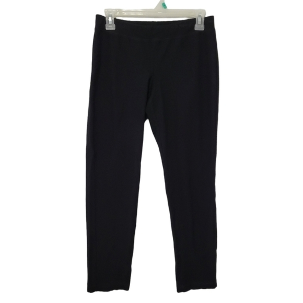 Eileen Fisher‎ Women's Solid Black Stretch Knit Leggings XS Closet Basic Minimal